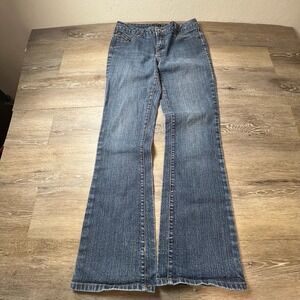 Bailey's Point Flare Jeans Women 4 Blue Embroidered Western Y2K Distressed 31x31